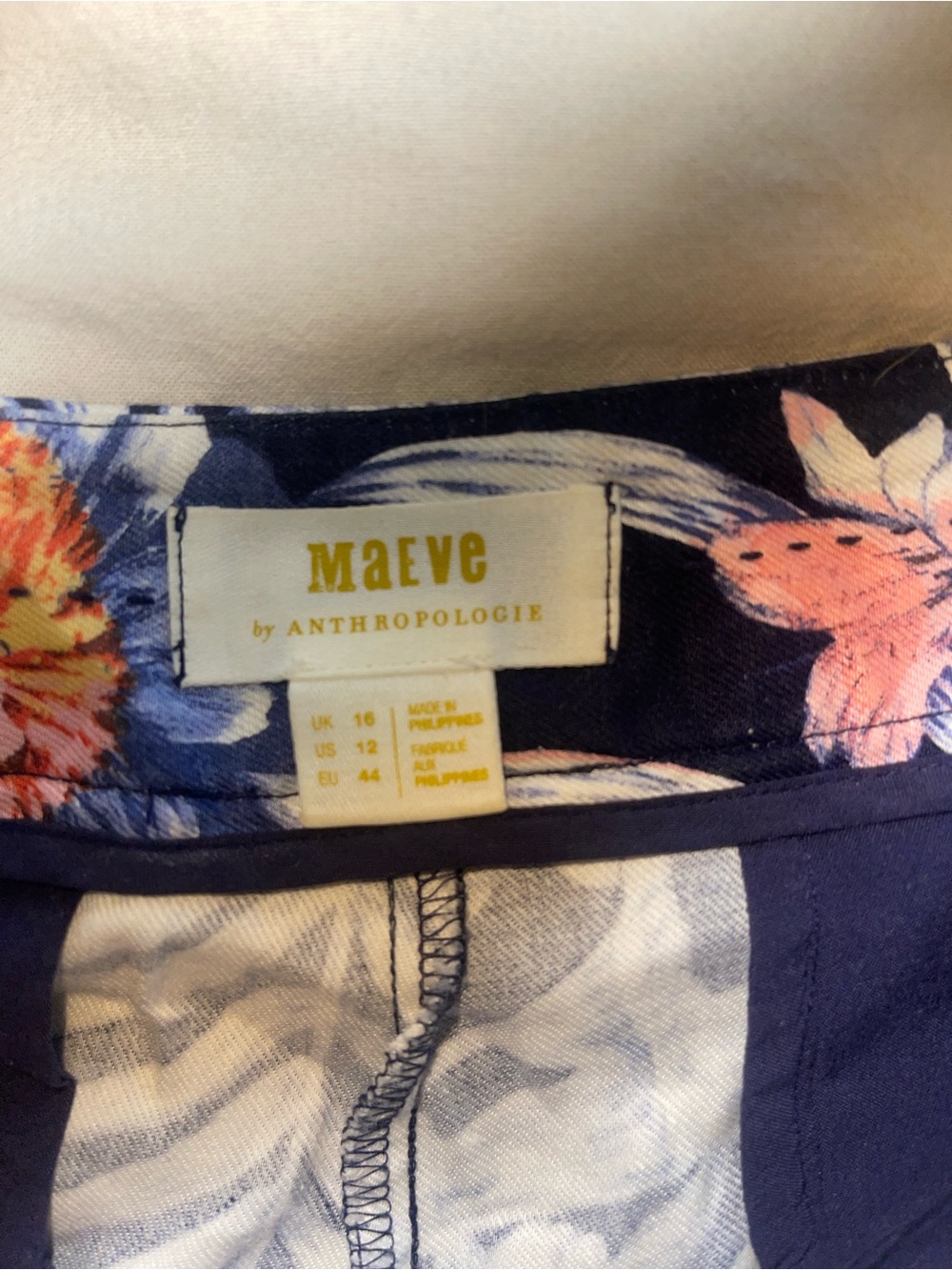 Anthropologie Maeve Navy Floral Wide-Leg Jumpsuit Set - Picture 3 of 3